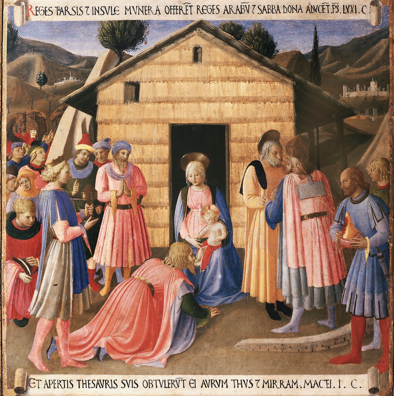 Kristi liv: tillbedjan av magi, Armadio degli Argenti. (Tempera på trä av Fra  Angelico