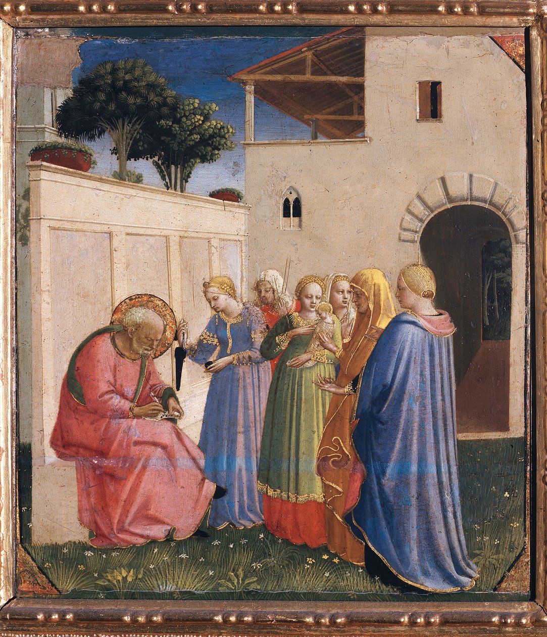 Namngivning av Johannes Baptist (målning på trä av Fra  Angelico