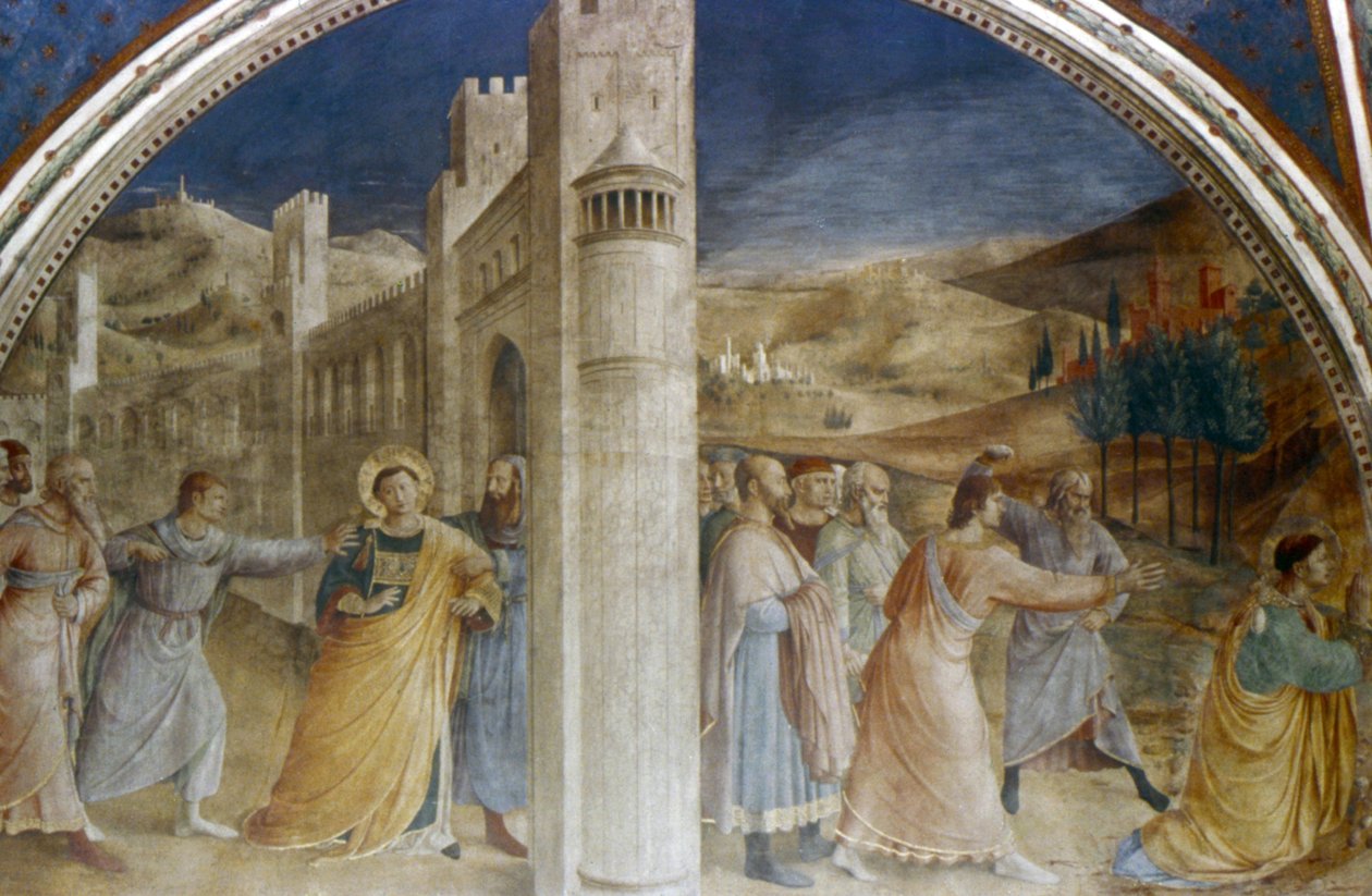 St Stephen leds till sitt martyrskap av Fra  Angelico
