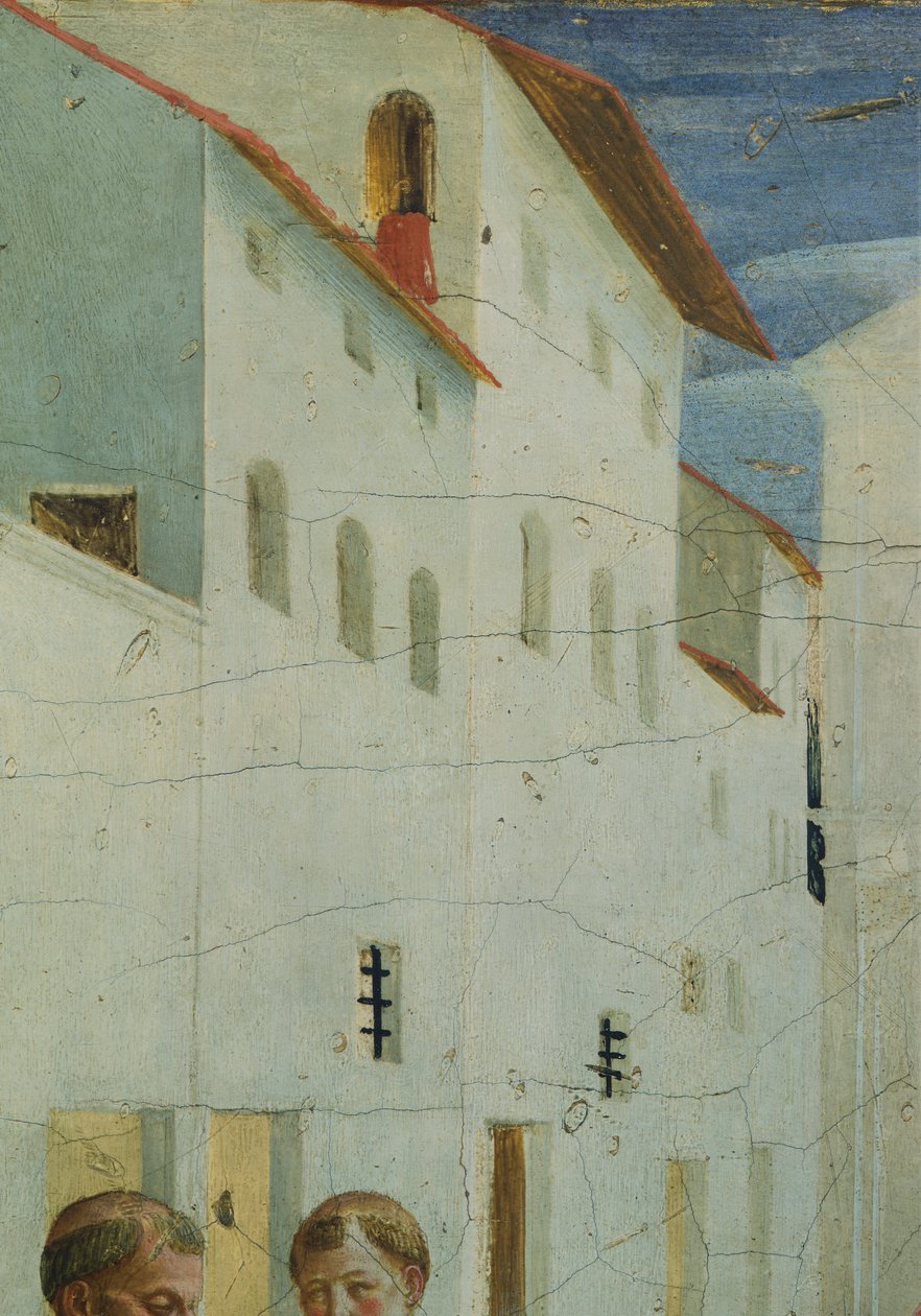 The Burial of Saints Cosmas and Damian, predellabilder som skildrar historien om Saint Cosmas och Saint Damian av San Marco Altartavla, cirka 1443, av Giovanni da Fiesole känd som Fra Angelico (1400-ca 1455), tempera på trä, 37x45 cm av Fra (c.1387 1455) Angelico