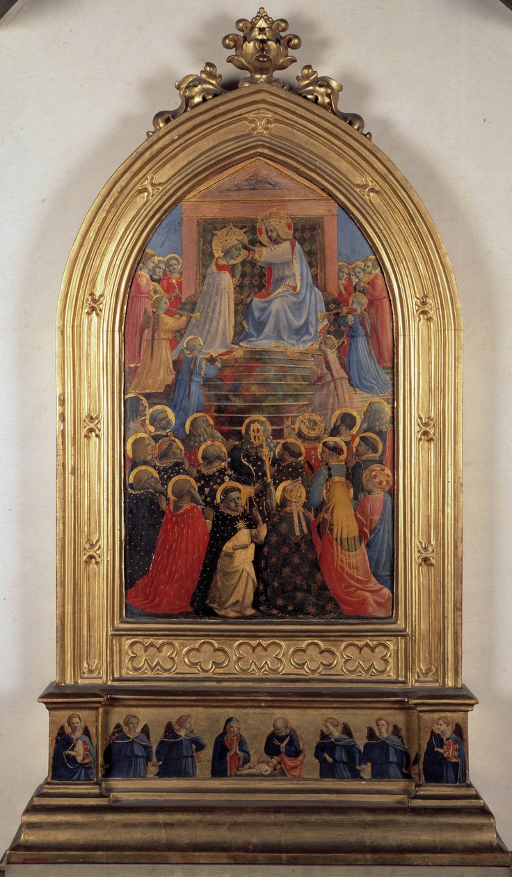 Jungfruns kröning (målning på trä) av Fra  Angelico