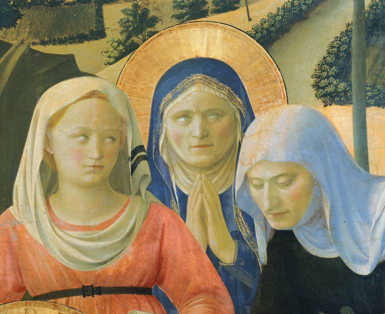 Avsättningen från korset eller den heliga treenighetens altartavla, cirka 1432, av Giovanni da Fiesole känd som Fra Angelico (1400-ca 1455), tempera på trä av Fra (c.1387 1455) Angelico
