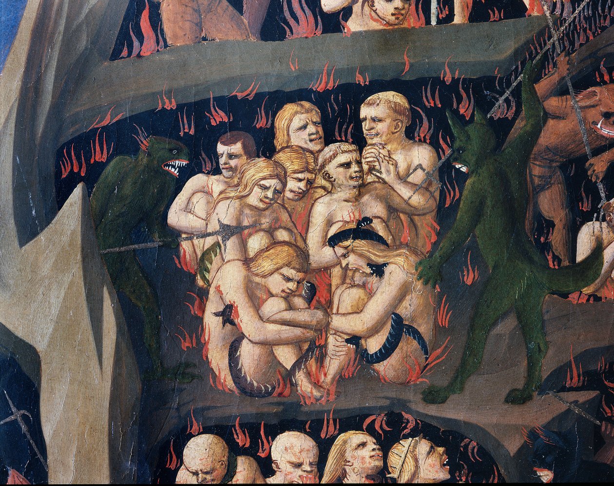 The Last Judgment: Hell (tempera på trä av Fra  Angelico