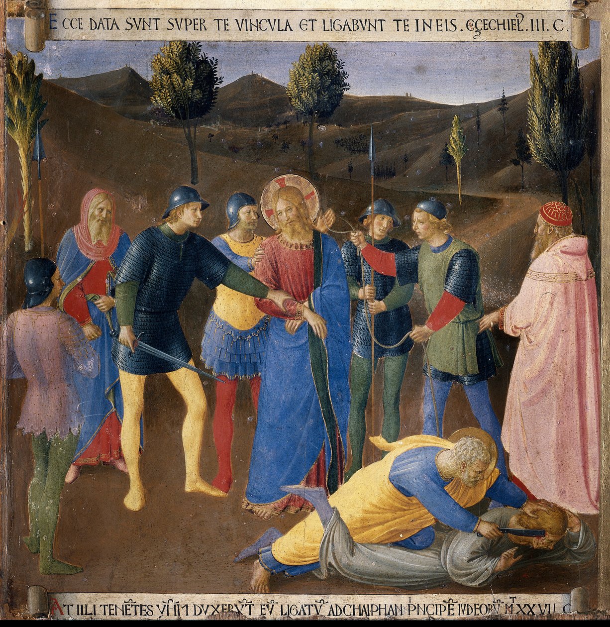 arresteringen av Jesus. Kristi liv, Armadio degli Argenti. (Tempera på trä av Fra  Angelico