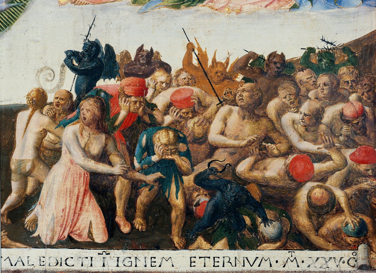 Den sista domen. Kristi liv, Armadio degli Argenti. (Tempera på trä av Fra  Angelico