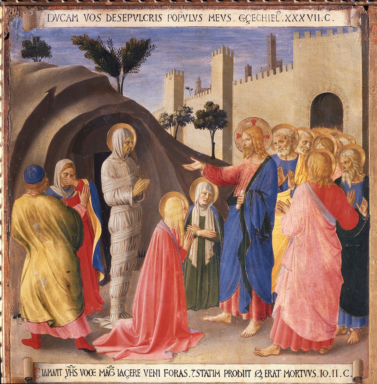 Lasarus uppkomst. Life of Christ, Garderob av silver. (Tempera på trä av Fra  Angelico