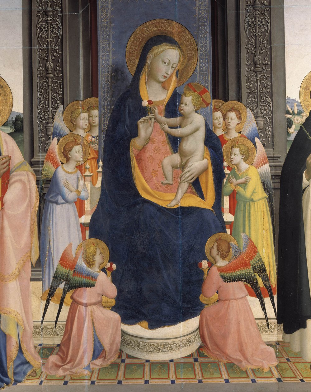 Jungfru med barn och helgon av Fra  Angelico