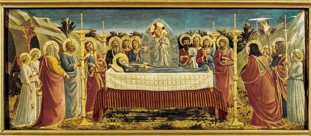 Jungfruns begravning, ca 1434-35 (tempera på pannå) av Fra (c.1400-55) Angelico