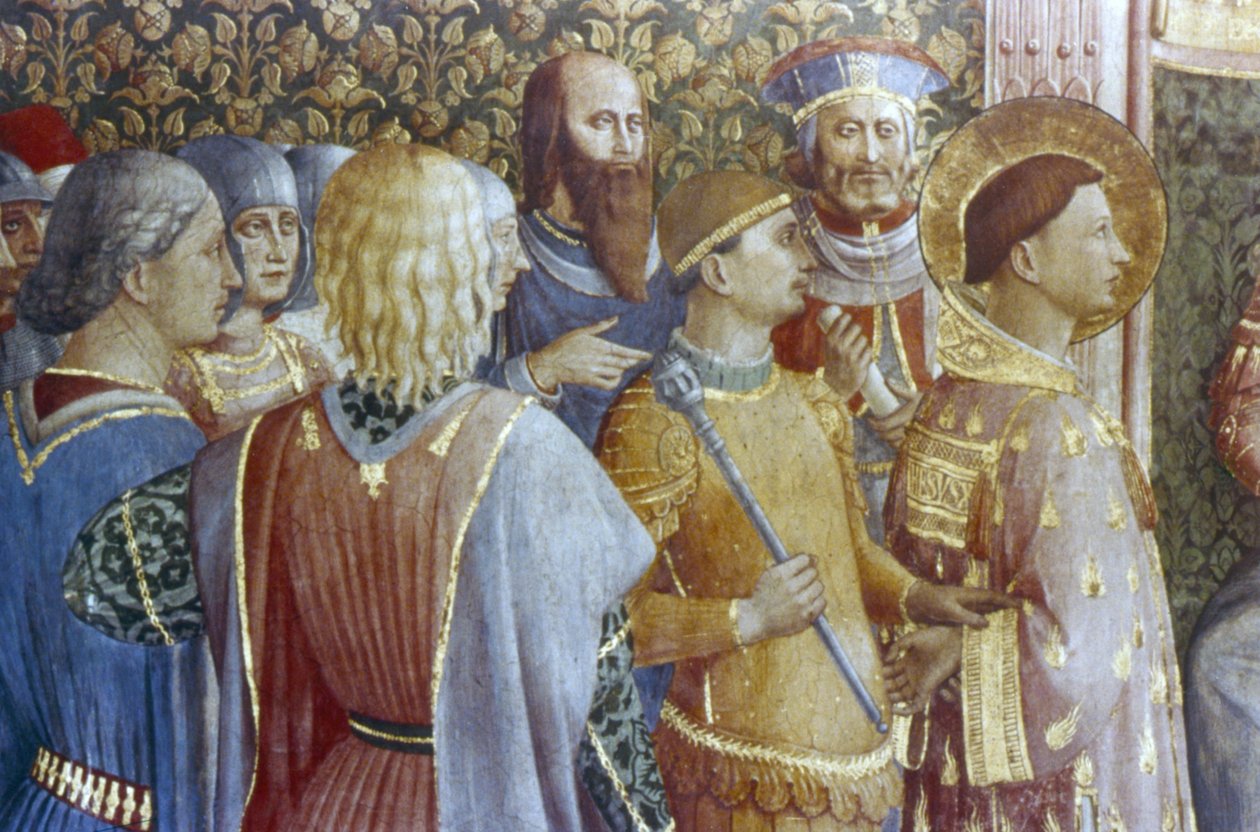 Fördömandet av St Lawrence av kejsar Valeriana av Fra (c.1400 55) Angelico
