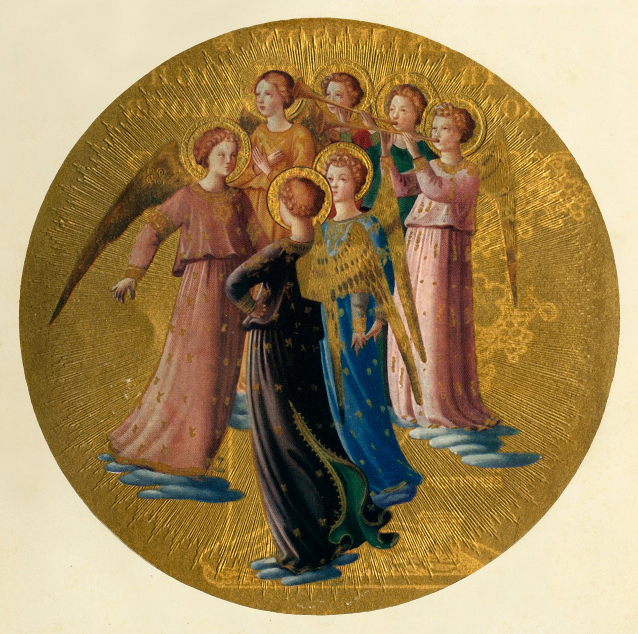 En grupp av änglar, 1400-talet, c1909 av Fra Angelico