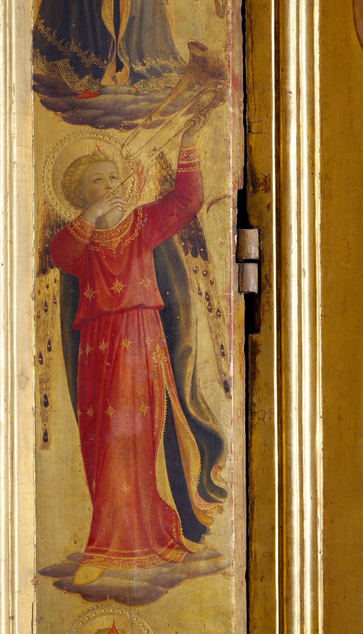 Ängel som spelar en trumpet, detalj från Linaiuoli-triptyken, 1433 (tempera på panelen) av Fra Angelico