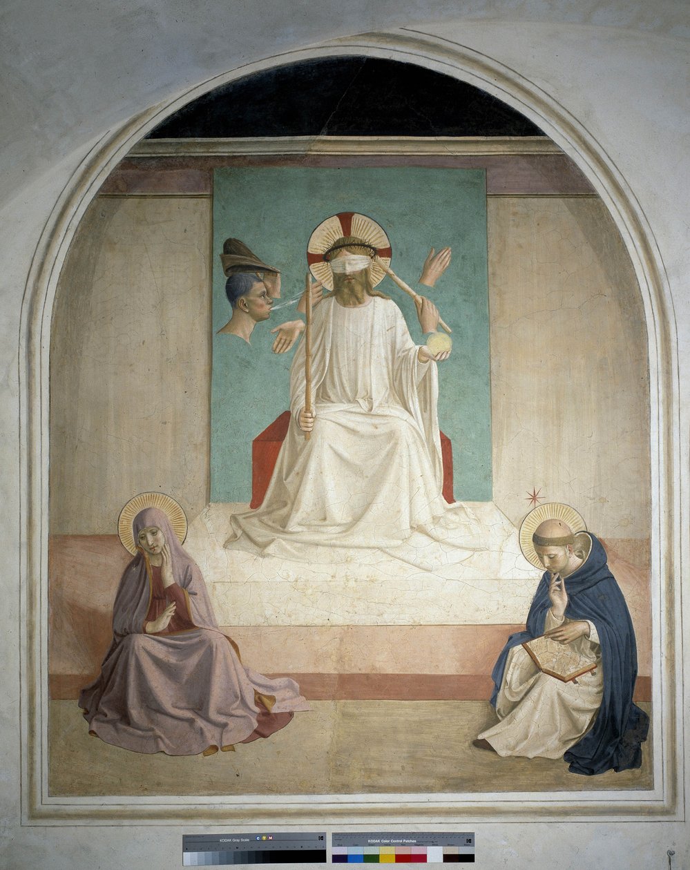 Kristus hånar jungfrun och den helige Hieronymus. Fresk av Guido di Pietro av Fra Angelico