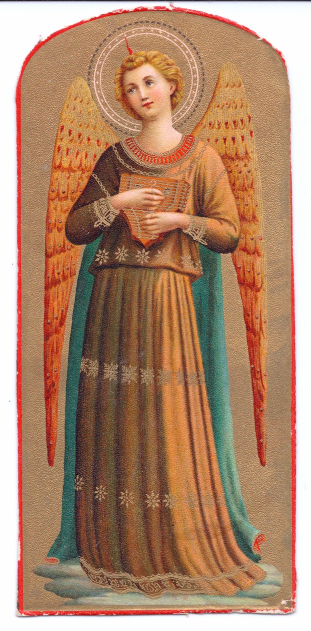 Färglitotryck Fra Angelico ängelmusikinstrument, ca. 1910 av Fra Angelico