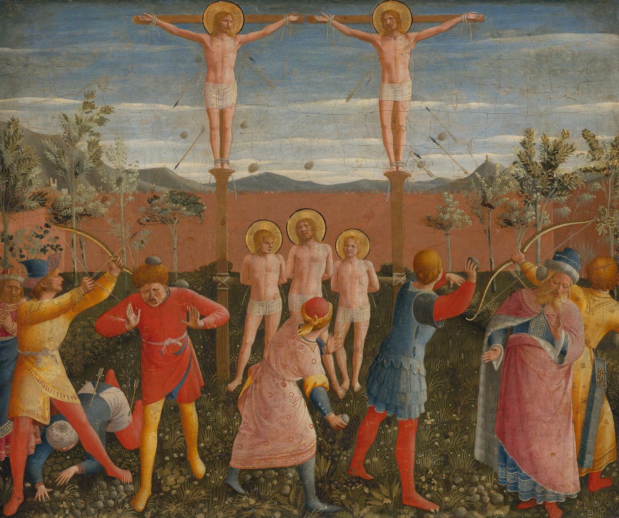 De heliga Kosmas och Damians korsfästelse av Fra Angelico