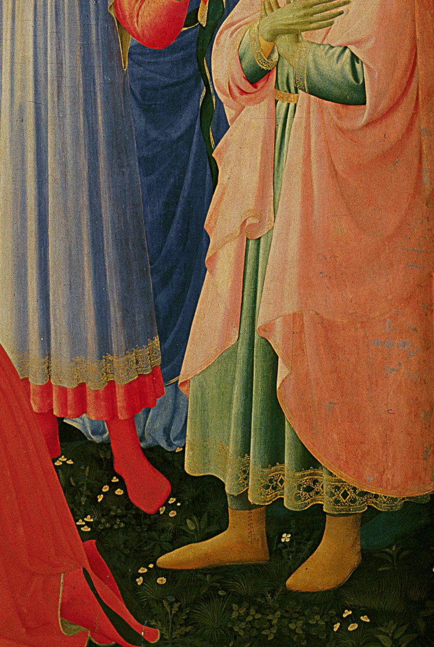 Detalj av Santa Trinita altartavla, ram och tinnar av Lorenzo Monaco av Fra Angelico