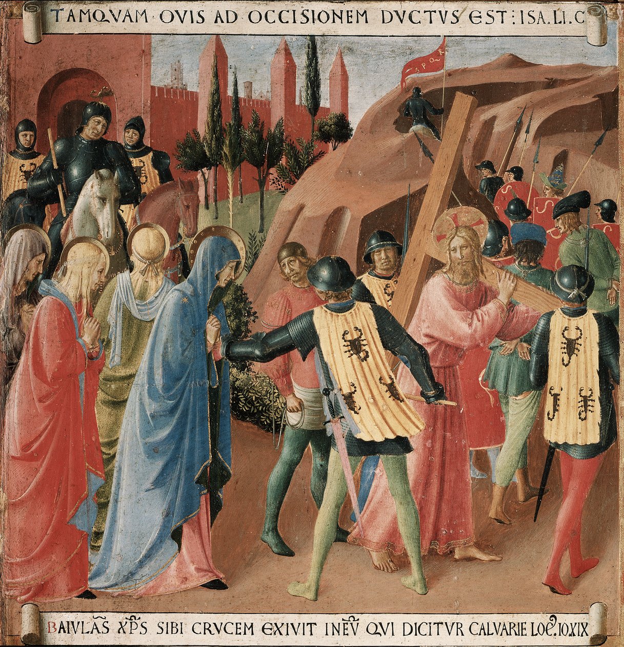 Historien om Kristi liv: klättringen till Golgata, bärandet av korset av Fra Angelico