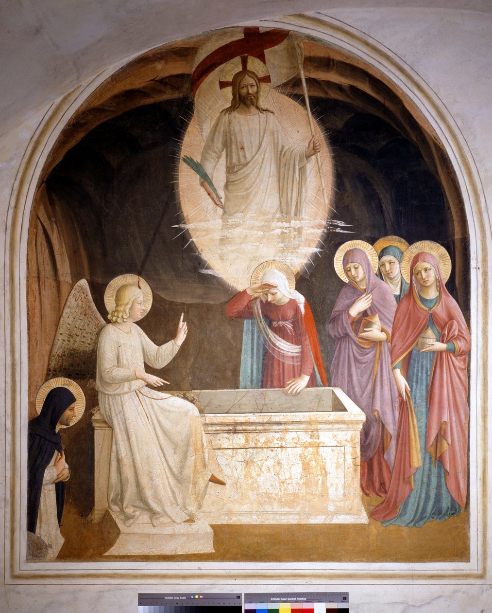 ""Kristus uppstår och de heliga kvinnorna i graven"" Uppståndelsen och de heliga kvinnorna av Fra Angelico