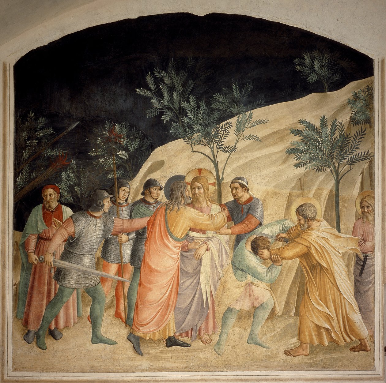 Judas kyss - fresk av Guido di Pietro av Fra Angelico