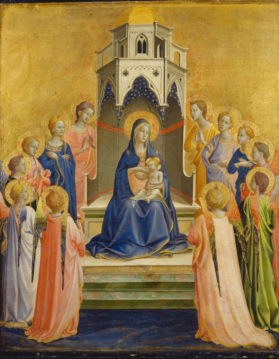 Madonna med barnet på tronen och tolv änglar av Fra Angelico