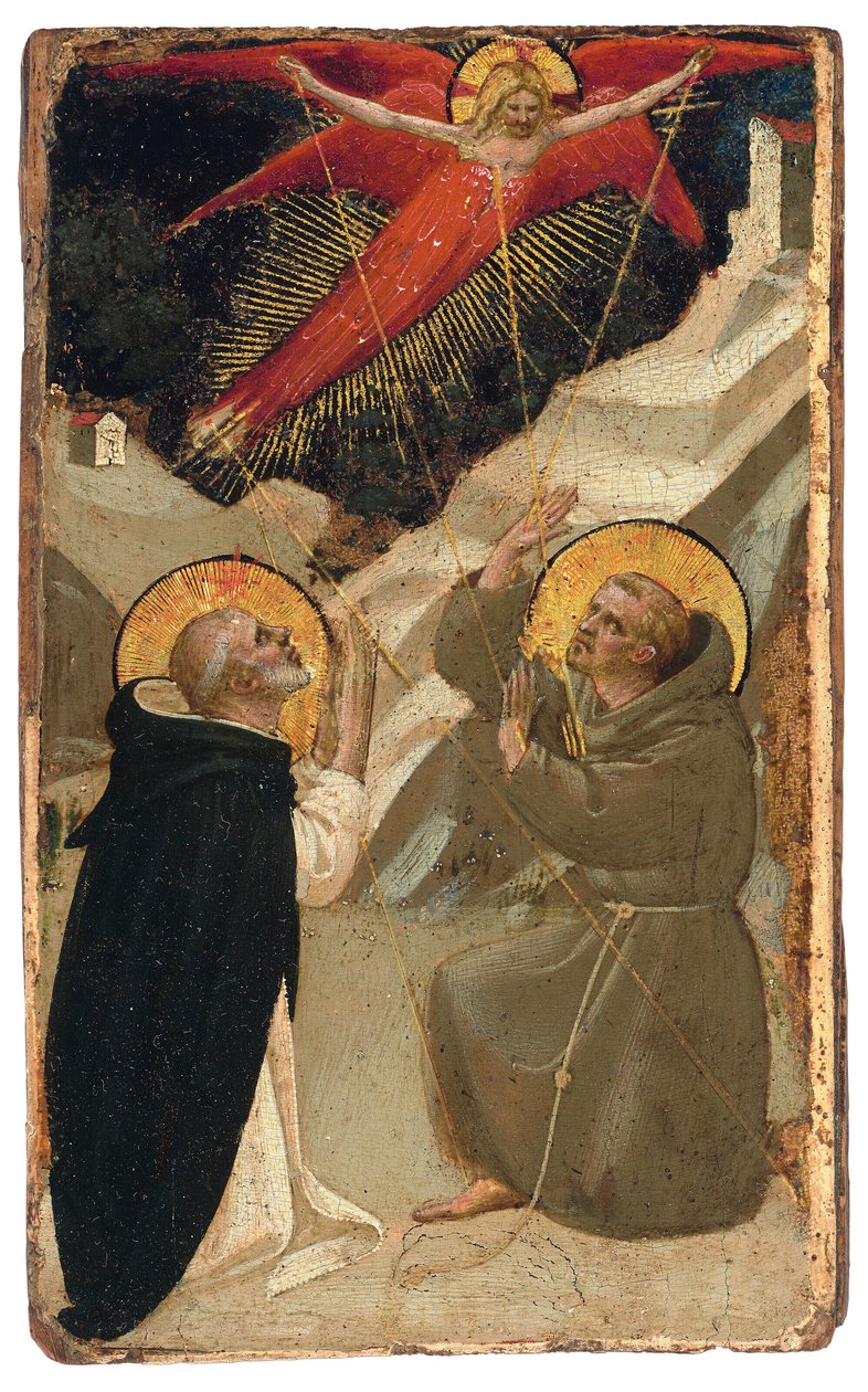 Den helige Dominikus och stigmatiseringen av den helige Franciskus av Fra Angelico