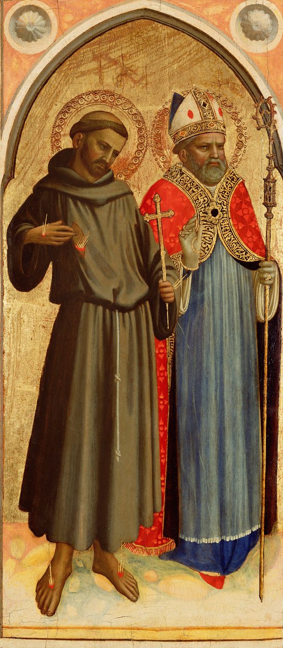 Sankt Franciskus och en biskop Sankt av Fra Angelico