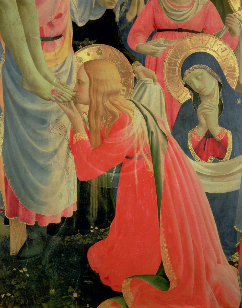 Santa Trinita altartavla, detalj av Maria Magdalena, c.1434 tempera & guld på papel av Fra Angelico