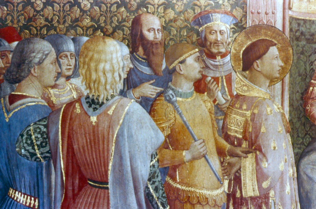 St Laurence före Deciuss tribunal detalj, mitten av 1400-talet. av Fra Angelico