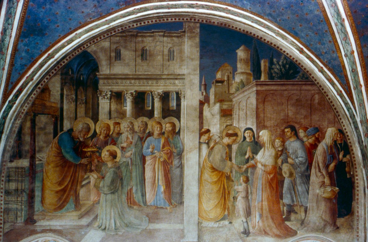 St Peter ordinerar St Stephen Deacon, mitten av 1400-talet av Fra Angelico
