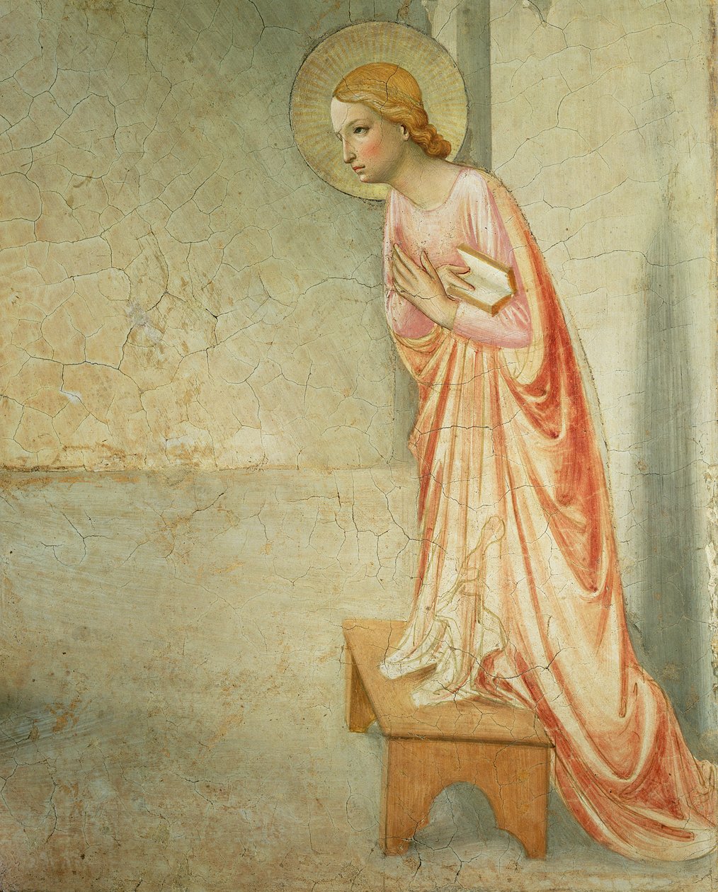 Bebådelsen, detalj av Jungfrun, 1442 fresk se 72388 av Fra Angelico