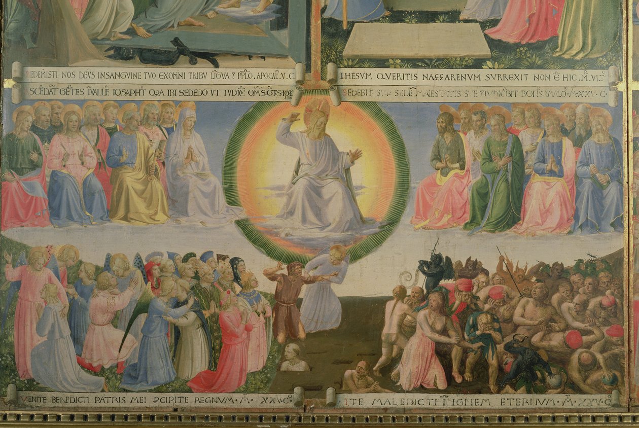 The Last Judgement, detalj från panel fyra i Silver Treasury of Santissima Annunziata, c.1450-53 (tempera på panel) av Fra Angelico