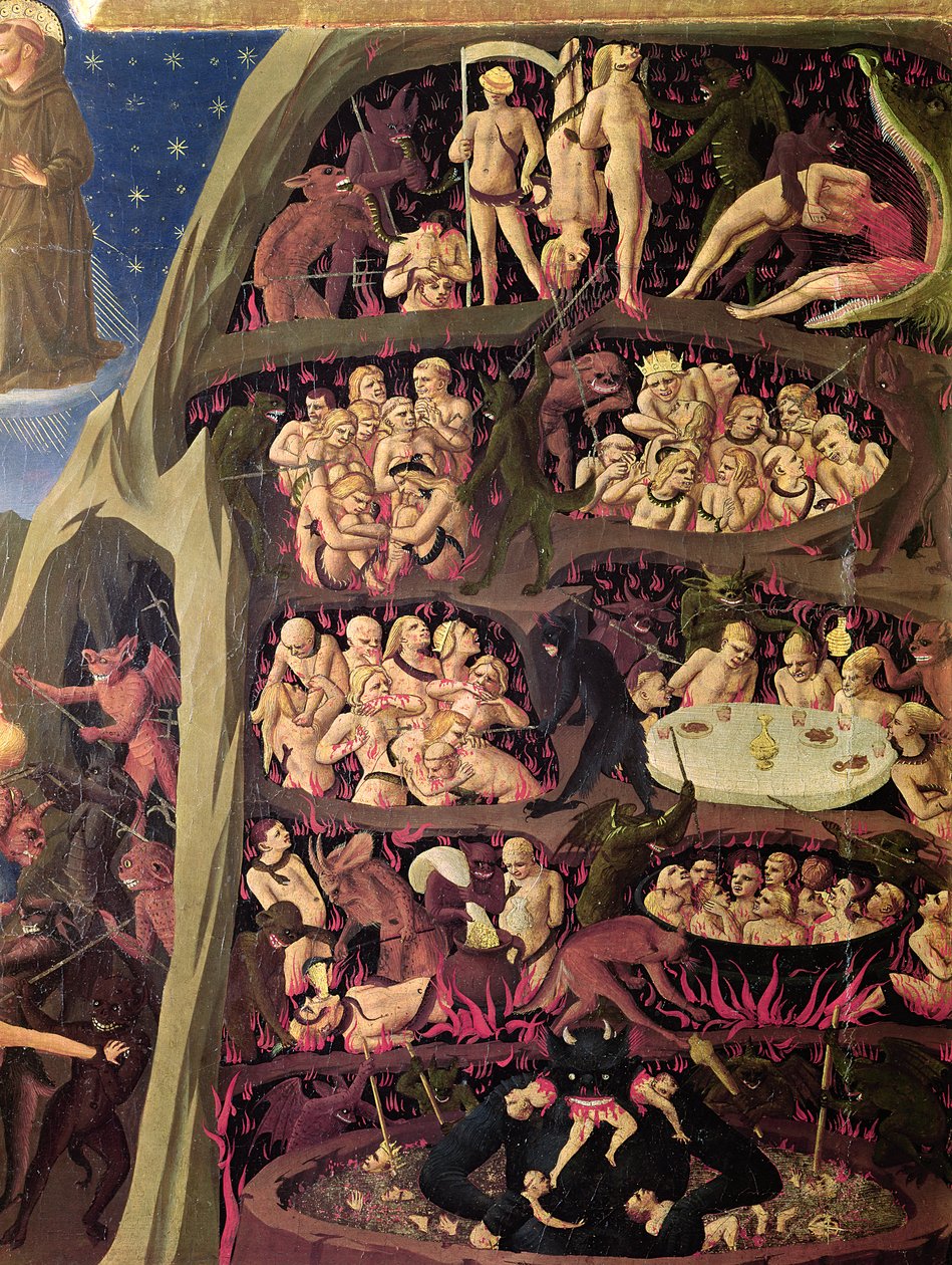 The Last Judgement, detalj av helvetet, c.1431 av Fra Angelico