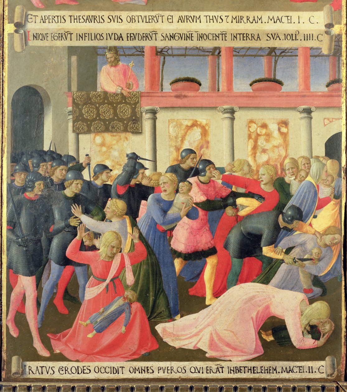 The Massacre of the Innocents, detalj från panel ett av Silver Treasury of Santissima Annunziata, c.1450-53 (tempera på panel) av Fra Angelico