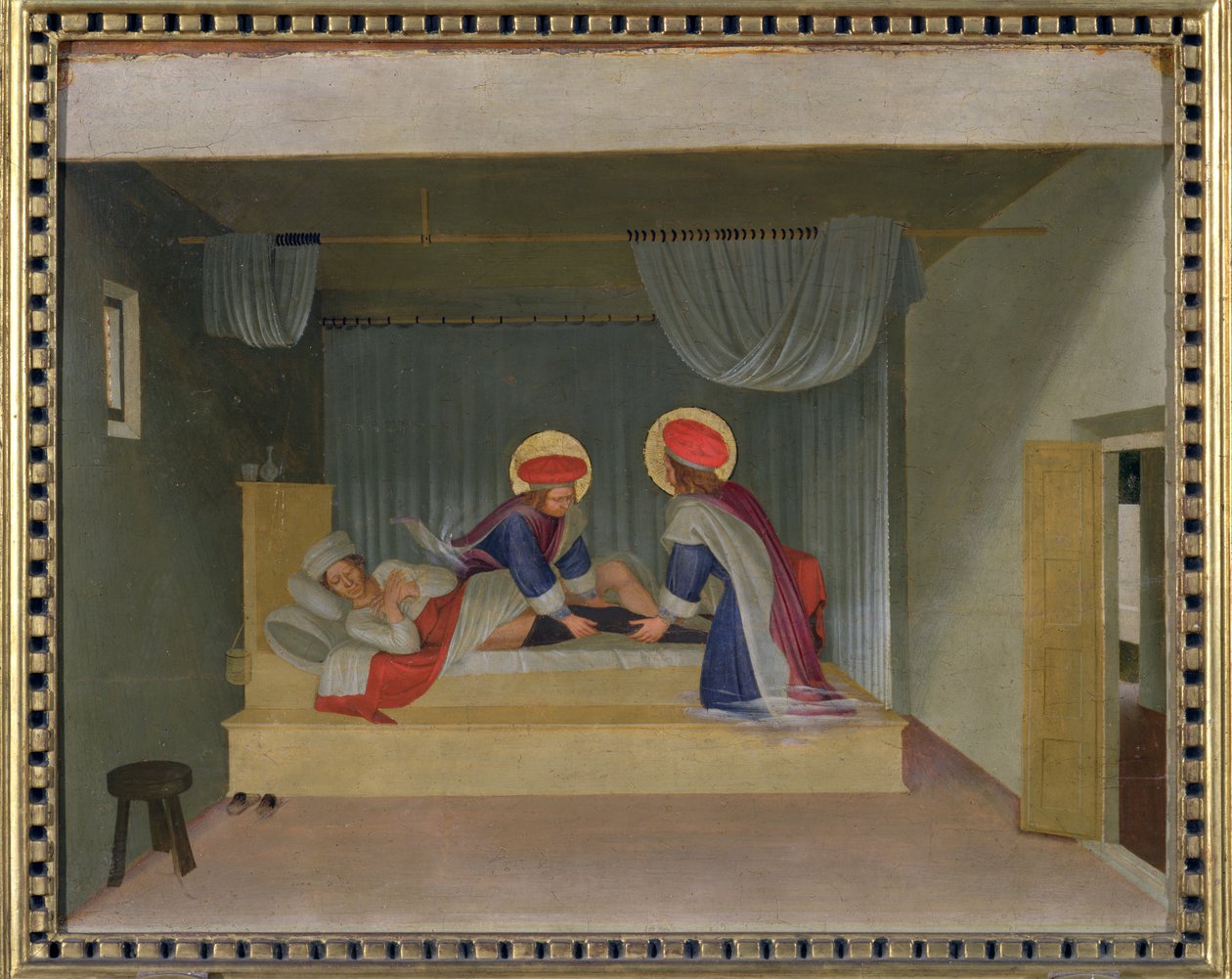 The Miracle of the Deacon Justinianus, från predella av San Marco altartavla, 1440 (tempera på panel) av Fra Angelico