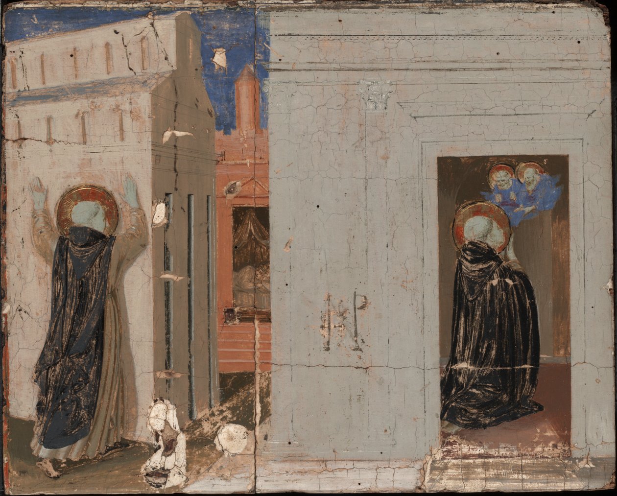 Visionen av påven Innocentius III; Saints Peter och Paul visar sig för Saint Dominic av Fra Angelico