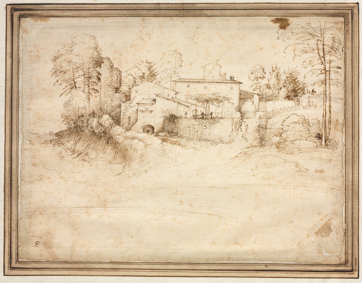 Bondgård på sluttningen av en kulle, ca. 1508. av Fra Bartolommeo