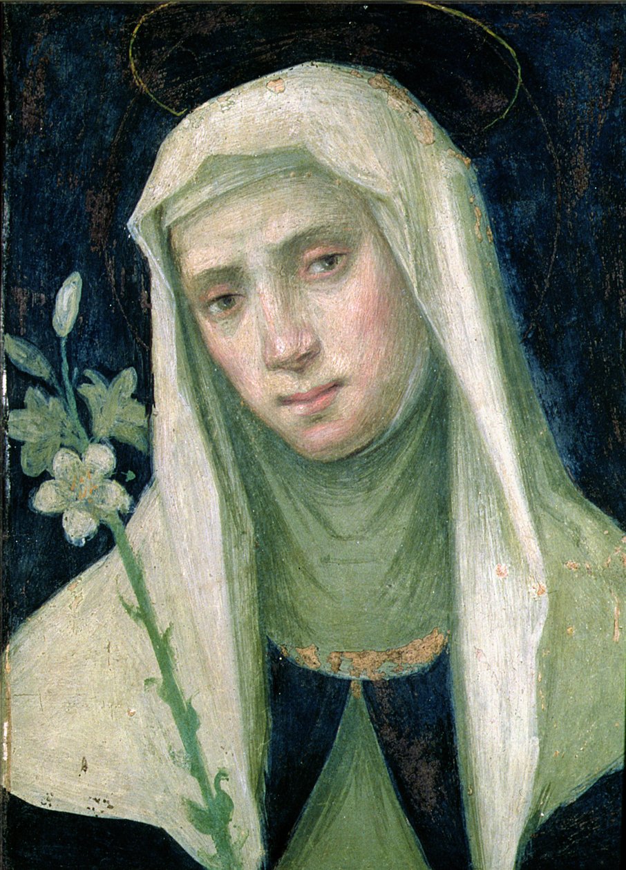 St. Katarina av Siena (1347-80) (tempera på panel) av Fra Bartolommeo