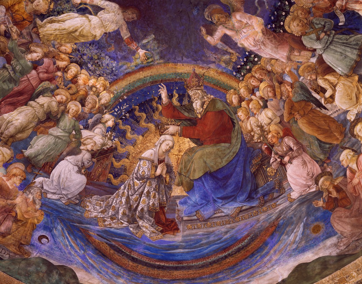 Jungfruns kröning, detalj från The Life of the Virgin-cykel av Fra Filippo Lippi