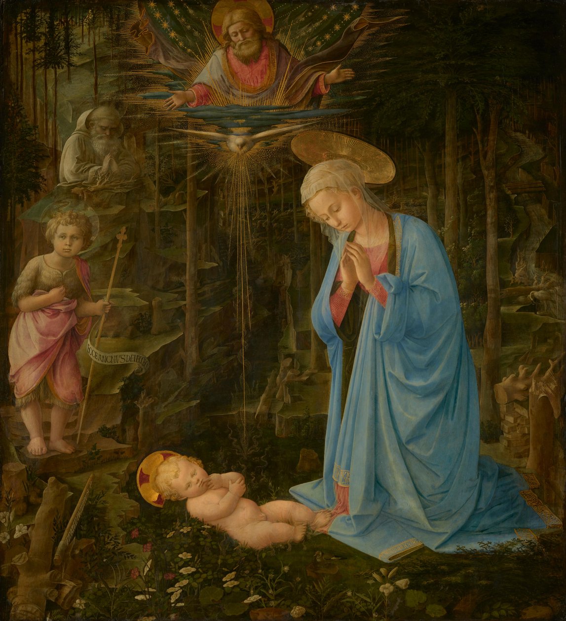 Dyrkan i skogen av Fra Filippo Lippi
