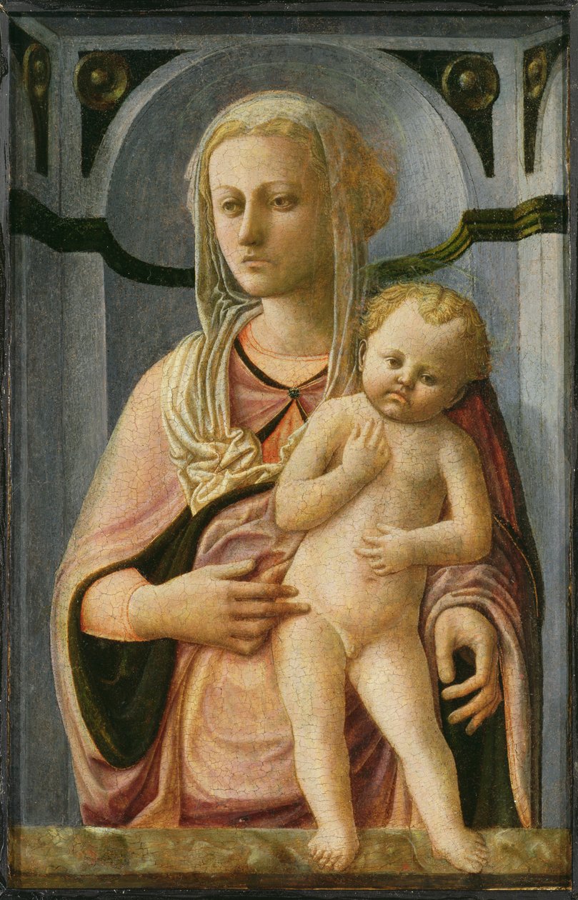 Madonna och barn, detalj, ca 1435 (tempera på panel) av Fra Filippo Lippi
