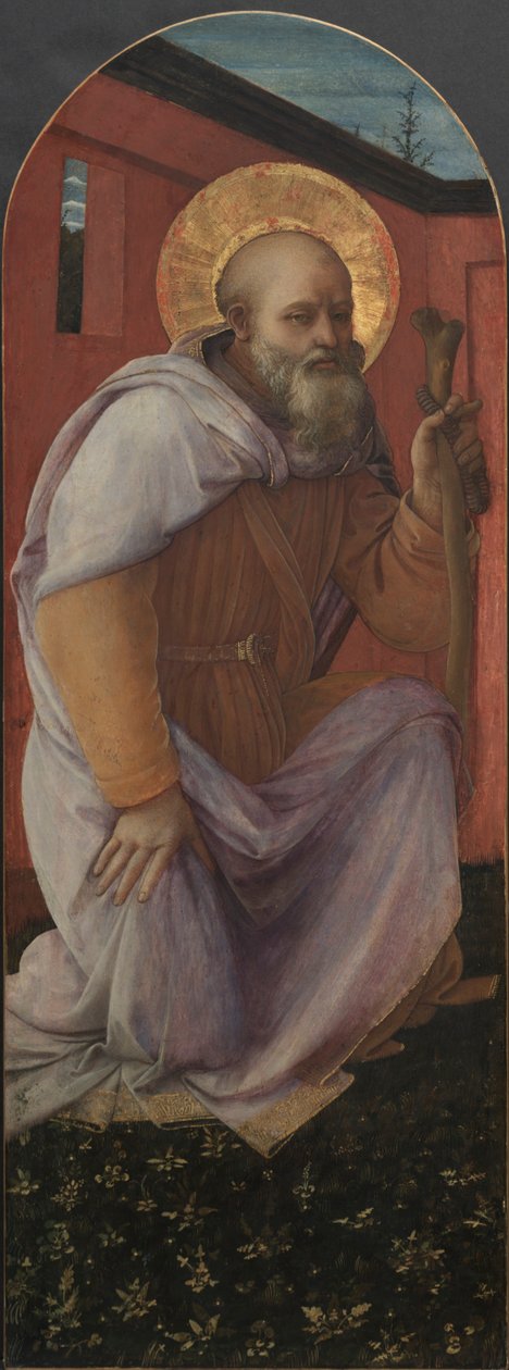 Panel från en triptyk: St. Anthony Abbot, 1458. av Fra Filippo Lippi