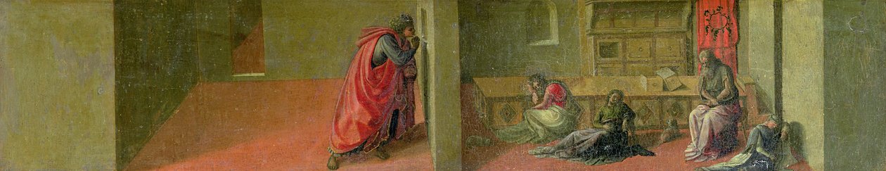Sankt Nikolaus ger tre fattiga jungfrur sitt arv (i Martelli-kapellet)(panel) av Fra Filippo Lippi