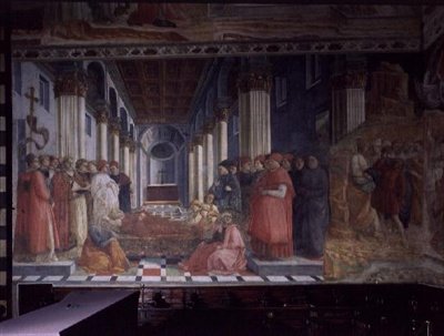 Firandet av Sankt Stefans reliker (visar en del av Sankt Stefans martyrskap), 1452-66 (se även 63780 & 63781) av Fra Filippo Lippi