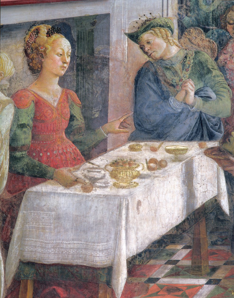 Herodes högtid; detalj föreställande Herodius, från freskcykeln The Lives of SS. Stephen och Johannes Döparen från Capella dell"Assunta av Fra Filippo Lippi