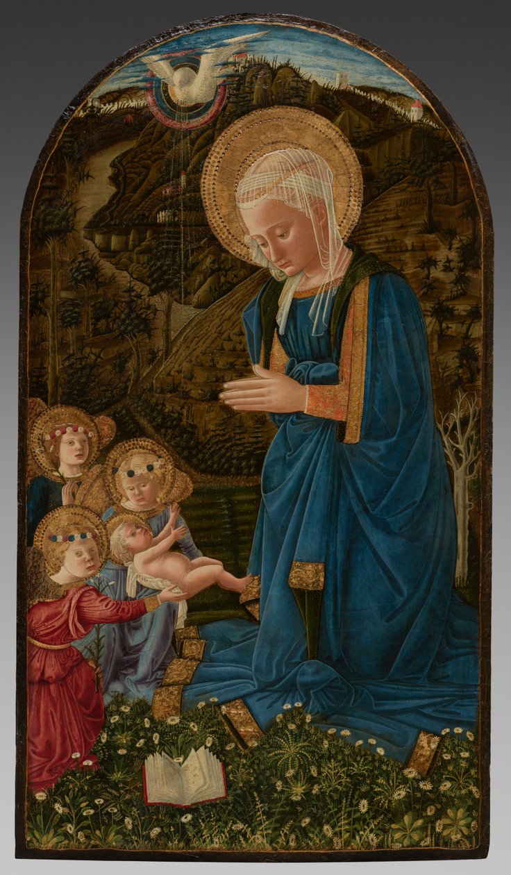 Jungfru Maria med barnet och änglar av Fra Filippo Lippi
