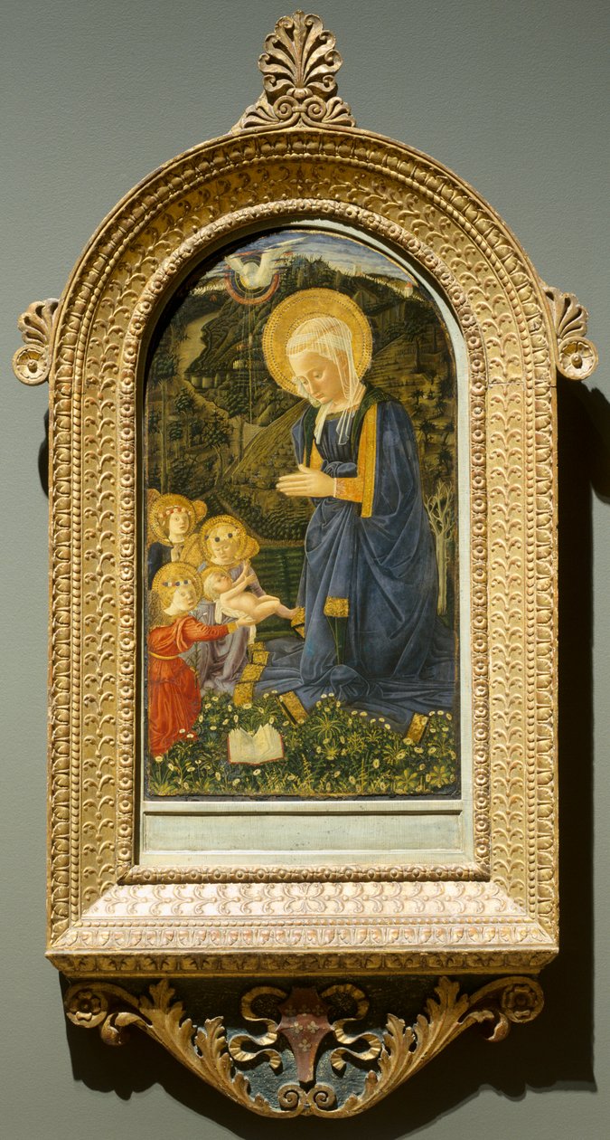 Jungfru och barn med änglar, ca. 1460. av Fra Filippo Lippi