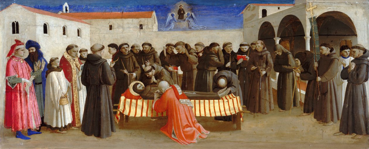 Klagomål över den helige Franciskus Scener från den helige Franciskus av Assisis liv, ca 1429 av Fra Giovanni Angelico da Fiesole