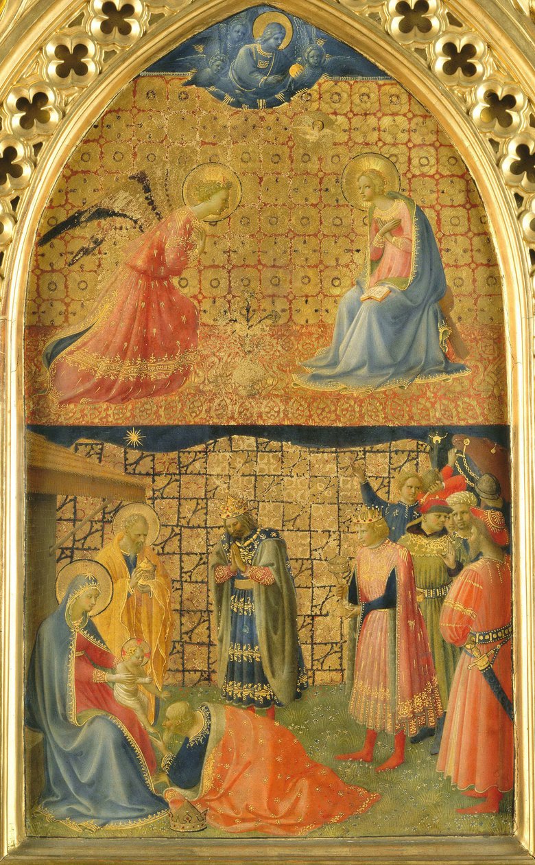Magiernas bebådelse och tillbedjan, ca. 1433-1434. av Fra Giovanni Angelico da Fiesole