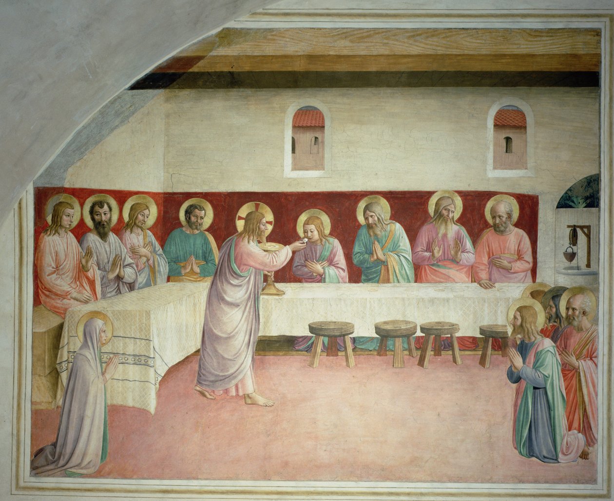 Den heliga nattvarden och den sista måltiden av Fra Giovanni Angelico da Fiesole