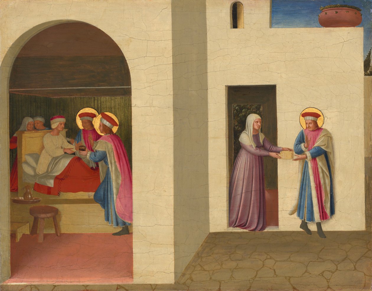 Helandet av Palladia av Sankt Cosmas och Sankt Damianus, ca 1438-1440 (tempera och olja på poppelpanel) av Fra & Lippi F (c.1406-69) Angelico