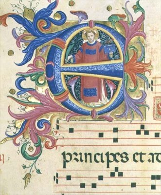 Missal 558 f.156v Historikerad initial 